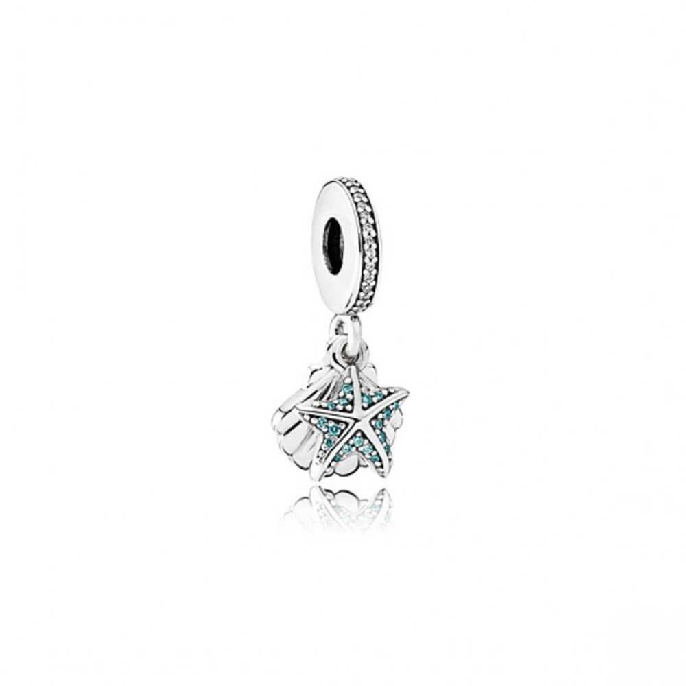 PANDORA Starfish and Seashell Dangle Charm